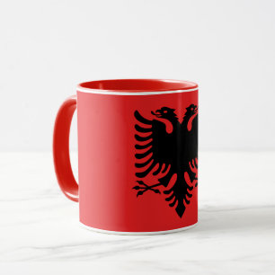 Red Combo Mug with flag of Albania Tasse