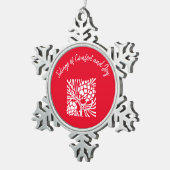 Red Comfort and Joy Snowflake Tree Ornament (Rechts)