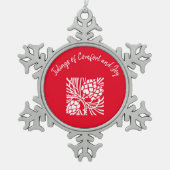 Red Comfort and Joy Snowflake Tree Ornament (Vorderseite)