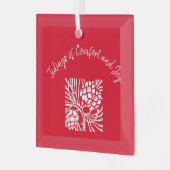 Red Comfort und Freude Ornament Aus Glas (Vorderseite links)