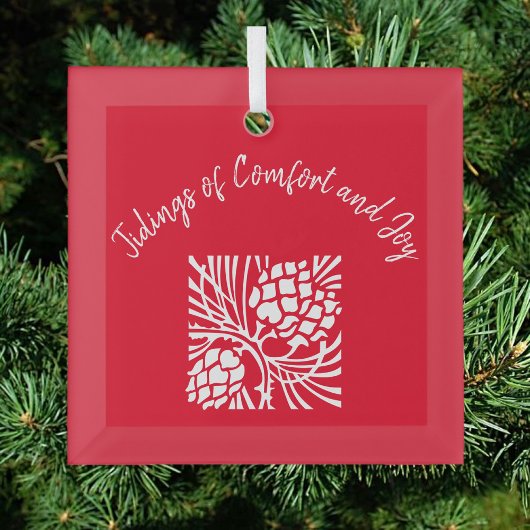 Red Comfort und Freude Ornament Aus Glas