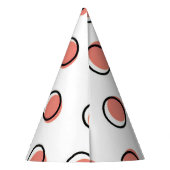 Red Comic Dots Party Hat Partyhütchen (Rückseite)