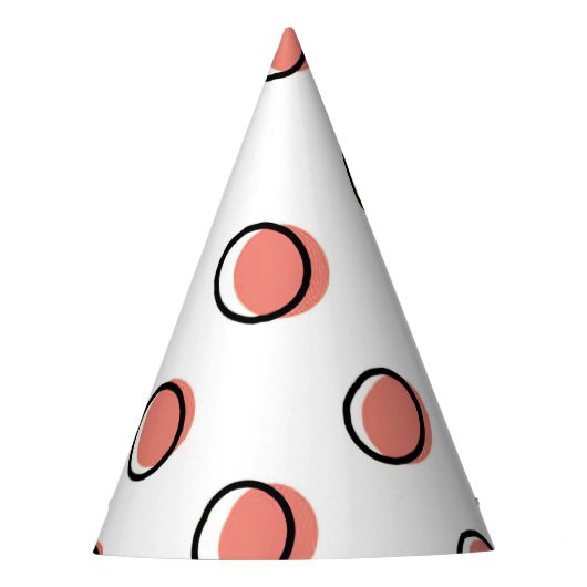 Red Comic Dots Party Hat Partyhütchen (Vorderseite)