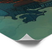 Red Comic Style Chinese Dragon Poster (Ecke)