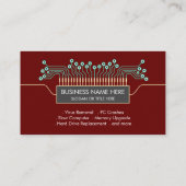 Red Computer Engineer Science Circuit Board Coding Visitenkarte (Rückseite)