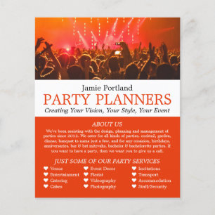 Red Concert Crowd, Party Event Planner Werbung Flyer