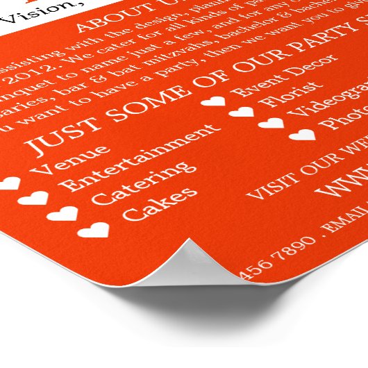 Red Concert Crowd, Party Event Planner Werbung Poster (Ecke)