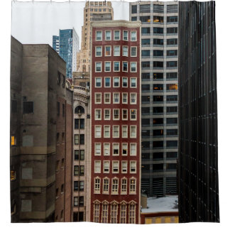 RED CONCRETE HIGH-RISE-GEBÄUDE DUSCHVORHANG