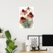 Red Conefwers Art Print Poster (Heimbüro)