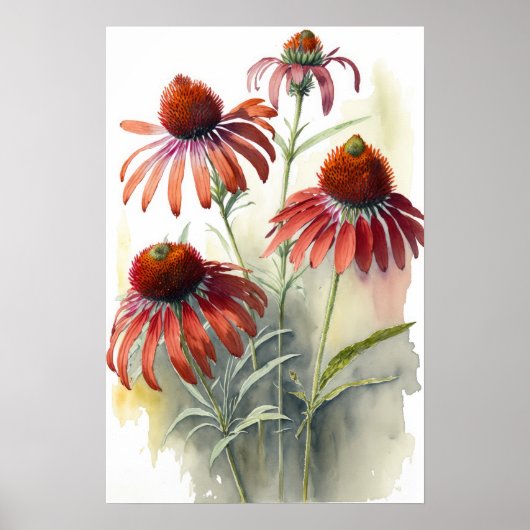 Red Conefwers Art Print Poster (Vorne)