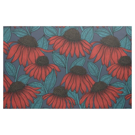 Red Conefwers Stoff (Fat Quarter (45,7 x 55,9 cm))