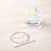 Red Confetti - Custom Coaster Rechteckiger Pappuntersetzer (Vor Ort)