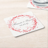 Red Confetti - Custom Coaster Rechteckiger Pappuntersetzer (angewinkelt)