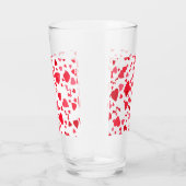 Red Confetti Hearts Glas (Rechts)