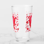 Red Confetti Hearts Personalisiert Glas (Links)