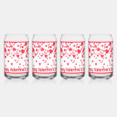 Red Confetti Hearts Personalisiert Valentine Dosenglas (Hinten)