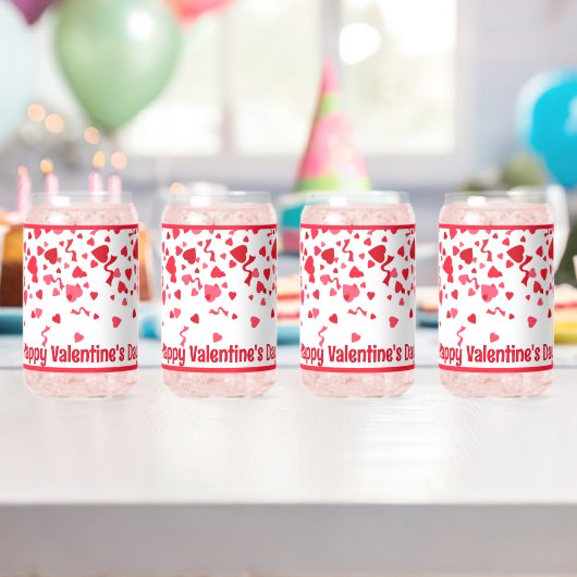 Red Confetti Hearts Personalisiert Valentine Dosenglas (Insitu (Geburtstag))