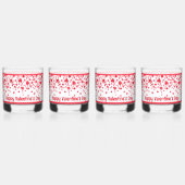 Red Confetti Hearts Personalisiert Valentine Whiskyglas (Vorderseite)