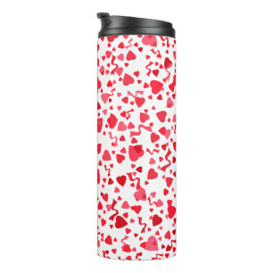 Red Confetti Hearts Thermosbecher