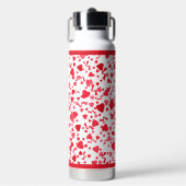 Red Confetti Hearts Trinkflasche (Vorderseite)