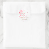 Red Confetti Holiday Labels Runder Aufkleber (Tasche)