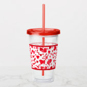 Red Confetti Hörmuster Acryltrinkbecher (Rechts)