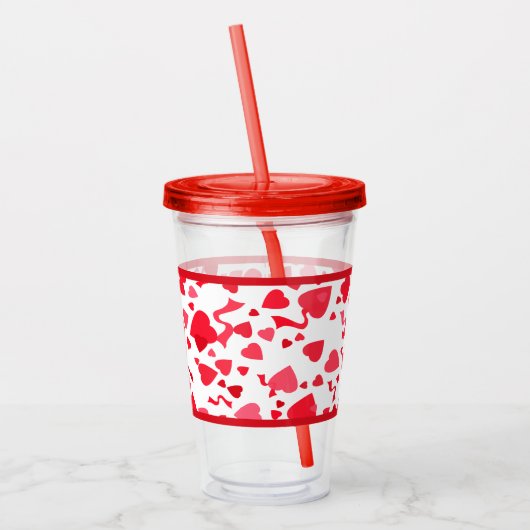 Red Confetti Hörmuster Acryltrinkbecher (Links)
