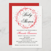 Red Confetti - Kinderdusche Einladung (Vorne/Hinten)