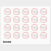 Red Confetti Names & Date - Square Sticker (Blatt)