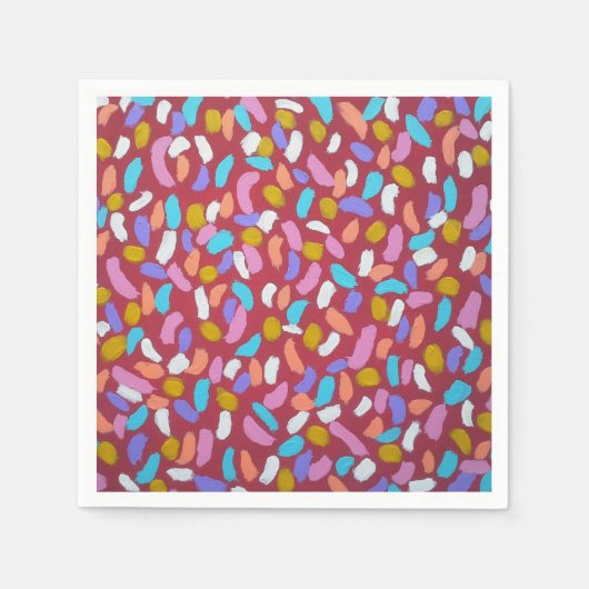 Red Confetti Paper Napkins Serviette (Vorderseite)