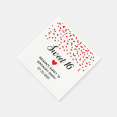 Red Confetti Sweet 16 Geburtstag Serviette (Ecke)