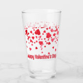 Red Confetti Valentine Hearts Personalisiert Glas (Rückseite)