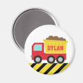 Red Construction Dump Truck Personalized Magnet (Vorderseite/Rückseite)