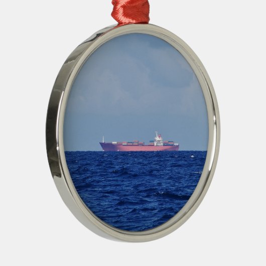 Red Container Ship Ornament Aus Metall (Rechts)