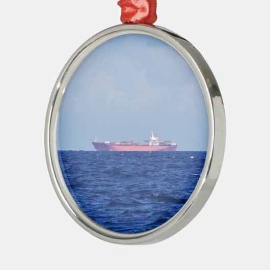 Red Container Ship Ornament Aus Metall (Links)