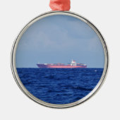 Red Container Ship Ornament Aus Metall (Vorne)