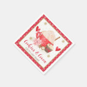 Red Cookies and Cocoa Baby Shower Serviette (Ecke)