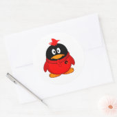 Red Cool Penguin Runder Aufkleber (Umschlag)