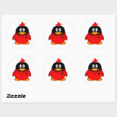 Red Cool Penguin Runder Aufkleber (Blatt)