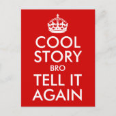 Red Cool Story Bro erzählen es wieder Postkarte (Vorderseite)