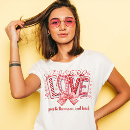 Red Coquette Bow and Love Letters Valentines Day Tri-Blend Shirt