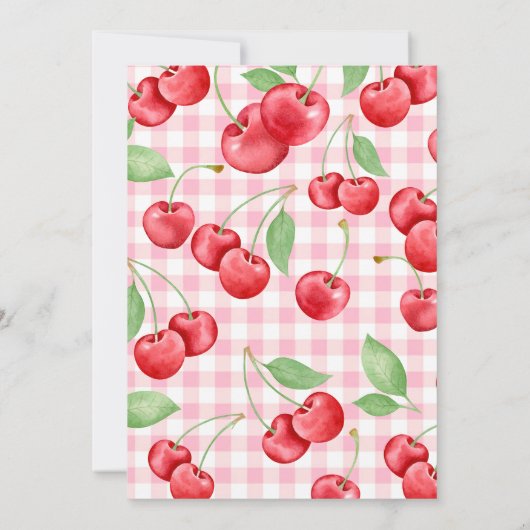 Red Coquette Bow Cherry Dankeskarte (Rückseite)