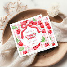 Red Coquette Bow Cherry erste Geburtstagsparty