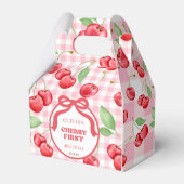 Red Coquette Bow Cherry First Birthday Party Geschenkschachtel (Vorderseite)