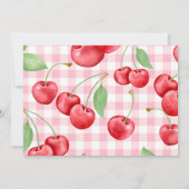 Red Coquette Bow Cherry On Top Birthday Photo Einladung (Rückseite)