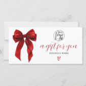 Red Coquette Bow Christmas logo gift certificate (Vorderseite)