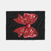 Red Coquette Bow Diskothek Ball Weihnachten Fleecedecke (Vorderseite (Horizontal))
