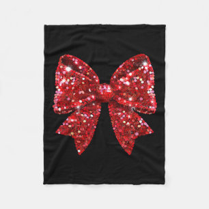 Red Coquette Bow Diskothek Ball Weihnachten Fleecedecke