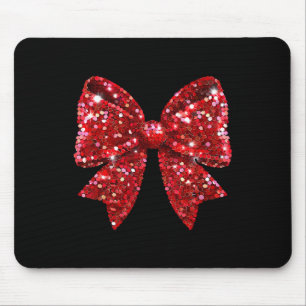 Red Coquette Bow Diskothek Ball Weihnachten Mousepad