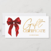Red Coquette Bow Gold logo gift certificate (Vorderseite)